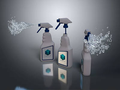 LUXE Perfume Cosmetics Spray Bottles With Fragrance Mist And Refreshing Aroma 3d model
