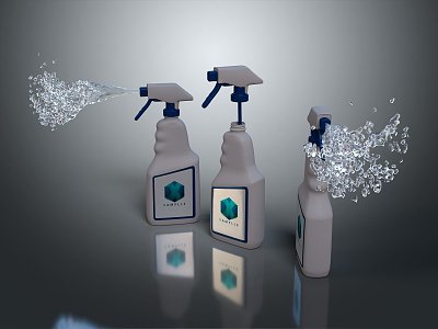 Modern spray bottle spray bottle spray bottle old bottle plastic bottle 3d model