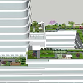 Serene Roof Garden With Wooden Deck Green Plants Trees Umbrella Seating And Water Feature