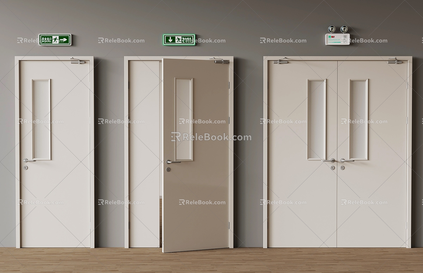 Modern fire door 3d model