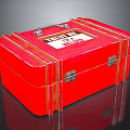 Red Tool Case For Daily Necessities With Work Case Label And Metal Locks
