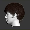 Three Different Colored Wigs Blonde Gray Brown On White Human Head Mannequins For Role Styling