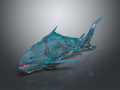 Modern sea beast ichthyosaur sea monster 3d model