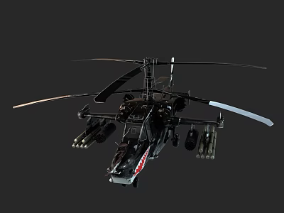 Black Military Helicopter Featuring Twin Rotors And Mounted Weapons 3d model