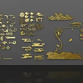 Chinese carved ancient elements 3d model
