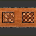 Vintage Orange Decorative Box With Black Geometric Floral Patterns And Metal Lock Closure