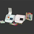 Medical Testing Equipment With Analyzer Machine Test Tubes And Reagents 3d model