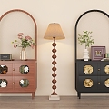 French Retro Solid Wood Screen Cabinet 3d model