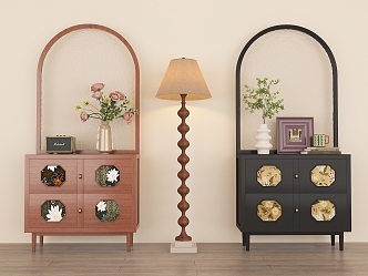 French Retro Solid Wood Screen Cabinet 3d model