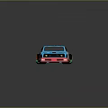 Colorful Low Poly Car With Number 28 Logos And Reflective Surface Design