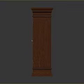 Brown Wooden Storage Cabinet With Solid Wood Construction And Decorative Top Base 3d model