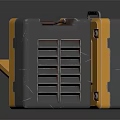 Industrial Yellow Storage Boxes In Display With Handles Open Closed Lids And Grilles