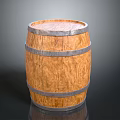 Traditional Wooden Barrel With Solid Construction Natural Wood Texture And Metal Hoops