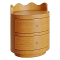 Wooden Storage Cabinet With Round Shape Multiple Brown Drawers And Modern Functional Design 3d model