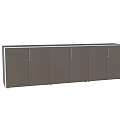 Modern TV Cabinet With Dark Gray Doors White Frame And Metal Handles