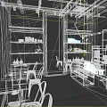 Café Interior Design With Brick Walls Chalkboard Menu Wooden Tables And Metal Chairs