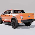 Orange Double Cab Pickup Truck With Black Wheels And Modern Exterior Design