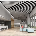 modern library 3d model