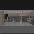 Modern Clothing Store Interior With Glass Doors Mannequins Green Plants And Recessed Lighting
