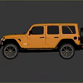 Orange Four Door Off Road SUV With Black Rims And Rugged Exterior Design