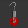 Red Rubber Tire With Silver Metal Hook And Double Wheel Pulley Design