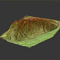 Detailed Realistic 3D Mountain Landscape Terrain Model With Green Yellow Textures