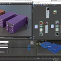 Industrial Shipping Containers Red And Purple For Logistics Storage Solutions