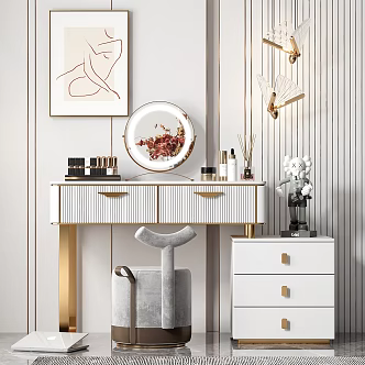 Light Luxury Dressing Table 3d model