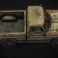 Rusty Vintage Green Truck With Weathered Paint And Open Bed Design