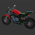 Sleek Red and Black Motorcycle With Modern Design Black Seat Wheels and Engine Details