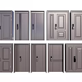 Various Security Doors With Modern Designs And Different Panel Styles For Home Entry 3d model