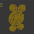 Abstract Spiral Bronze Sculpture Intricate Carved Design On Dark Background