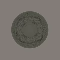 Artistic Detailed Carved White Plate With Intricate Floral And Curved Vine Patterns