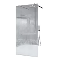 Modern Shower Sauna Unit With Glass Door And Steam Control Panel In Bathroom
