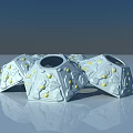 Unique Polyhedral Playground Equipment With Yellow Dots And Circular Holes