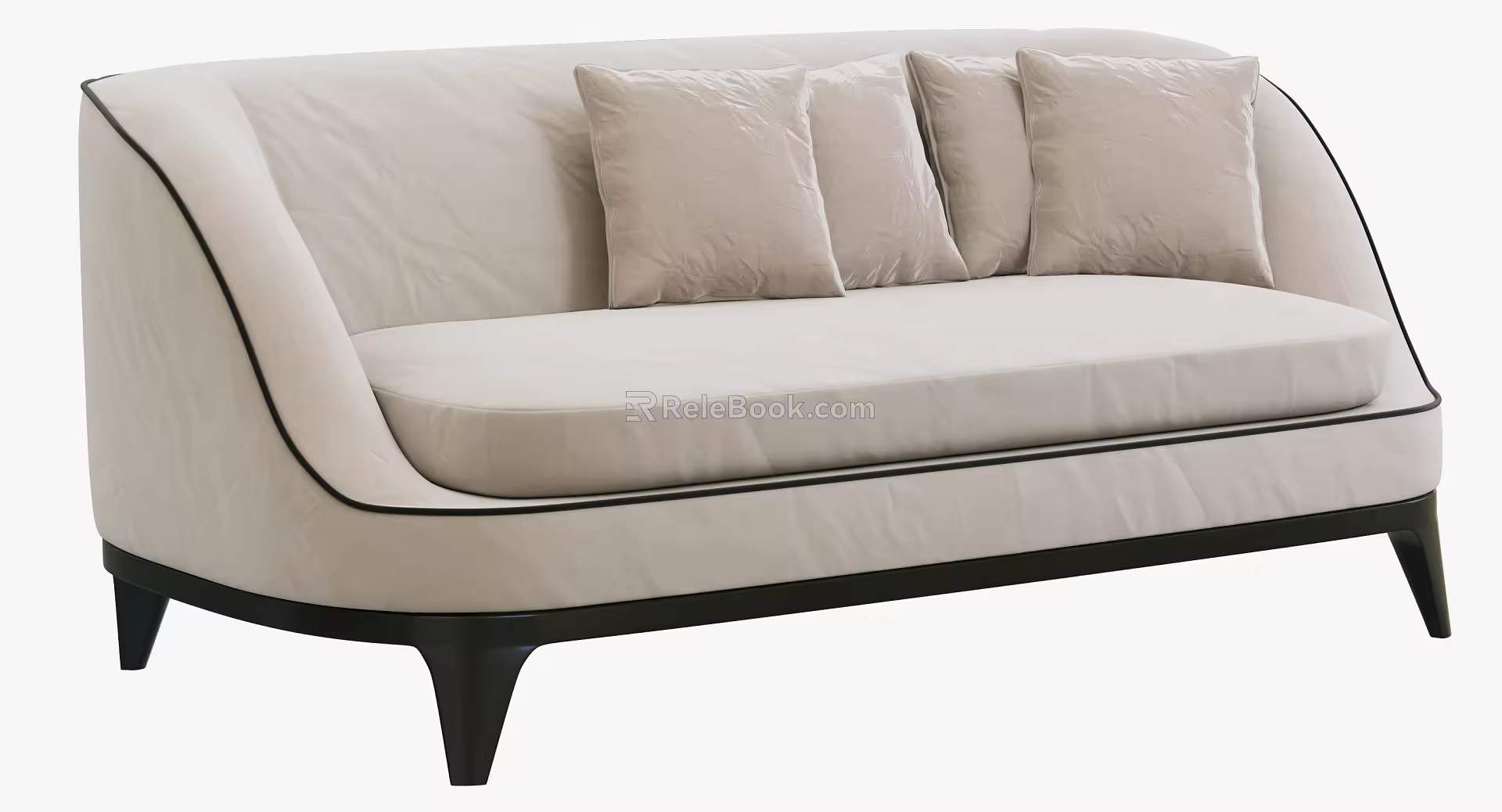 modern double sofa fabric double sofa 3d model