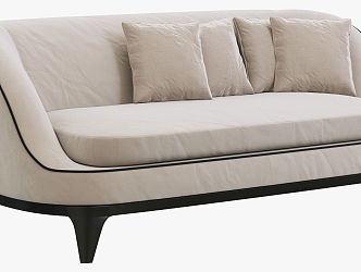 modern double sofa fabric double sofa 3d model