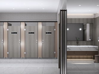 Modern Toilet Corridor Public Toilet 3d model