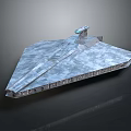 Futuristic Large Detailed Metallic Spaceship With Sleek Structure And Command Tower 3d model