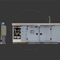 Modern Retail Scene Components With Display Kiosk Storage Cabinets And Signage