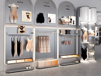 Modern underwear store display cabinet clothing store display rack slimming underwear store display rack 3d model