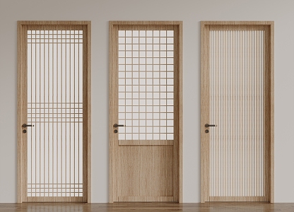 Japanese-style swing door 3d model