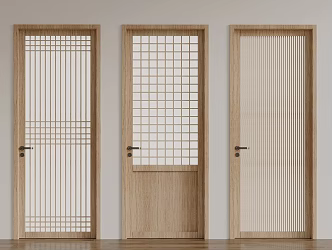 Japanese-style swing door 3d model