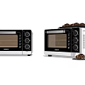Modern Countertop Toaster Ovens With Black And White Design And Croissants