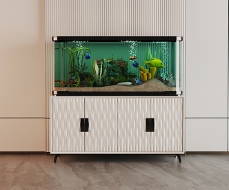 Modern Fish Tank Glass Fish Tank Aquarium Display Cabinet Side Cabinet 3d model