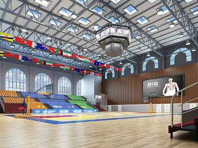 Modern Basketball Gymnasium 3d model