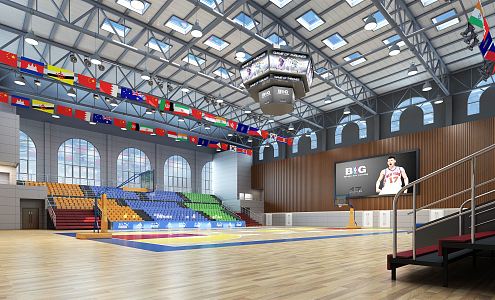 Modern Basketball Gymnasium 3d model