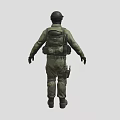Field Army Soldier Character Man Armed Warrior Mercenary Army 3d model