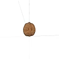 Close up View Of Fresh Single Whole Walnut With Natural Brown Texture On Dark Background