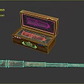Brass Telescope Inside Open Wooden Case And Separate Telescope